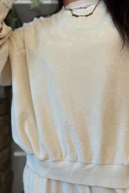 Terry B Lantern Sleeve Sweatshirt Vanilla